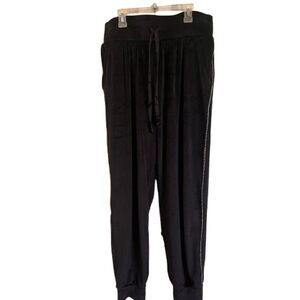 NWT Victoria's Secret On Point Women's Joggers Bling Velour Black Size large